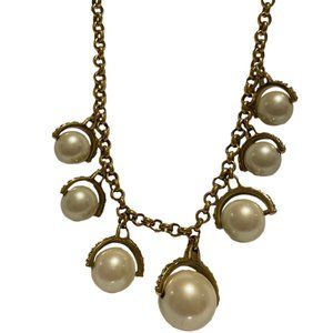 Ann Taylor Gold Chain Necklace Pearls SHIPS FREE